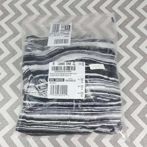 Lands End Tankini Swim Top Size 16 Square Neck Underwire Bra Swimsuit New - Picture 9 of 10